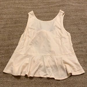 Cream back tie top
